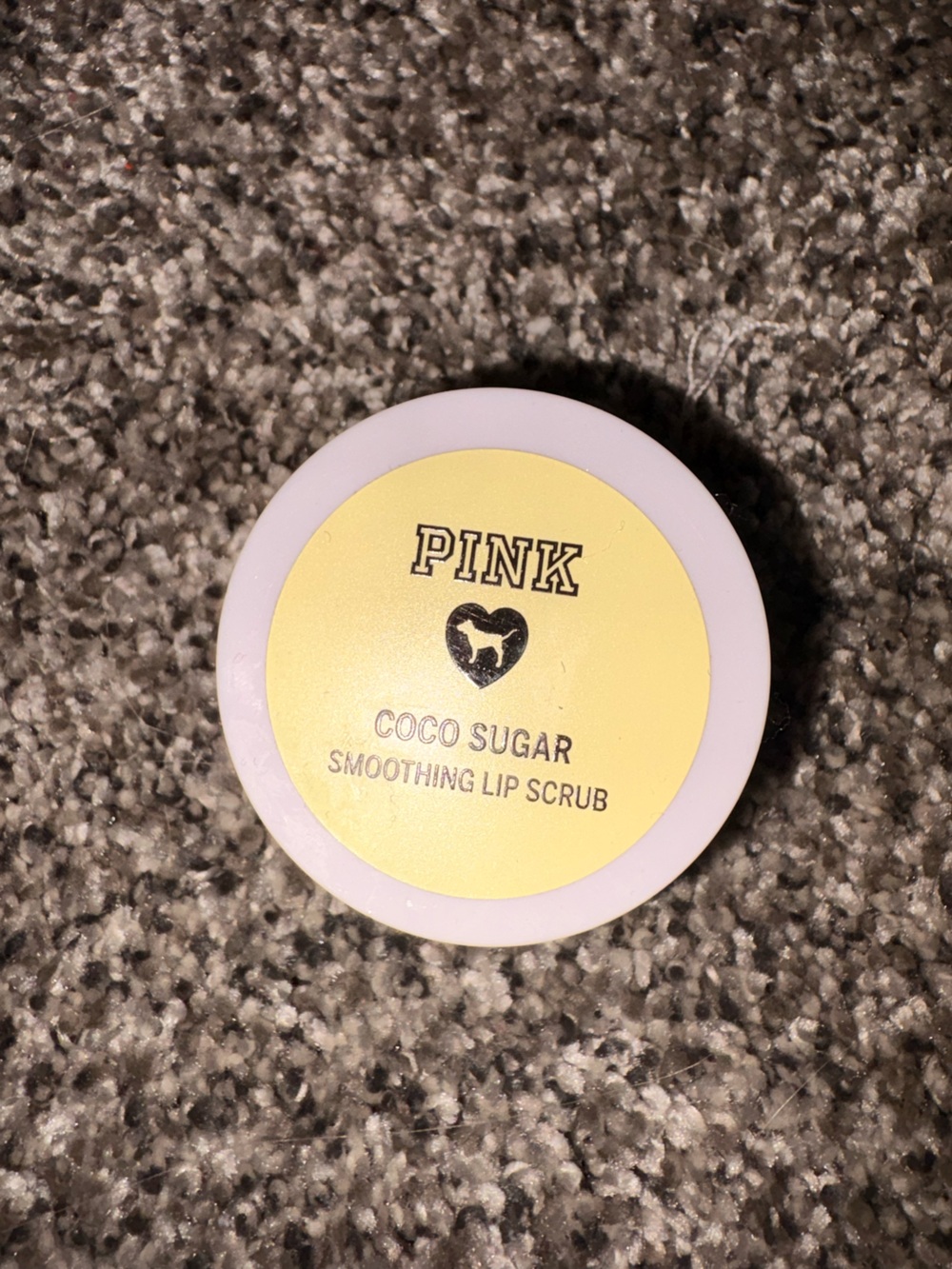 PINK Coco Sugar Smoothing Lip Scrub - Yellow & Lavender Jar